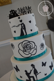 3 Tier Story Silhouette Cake