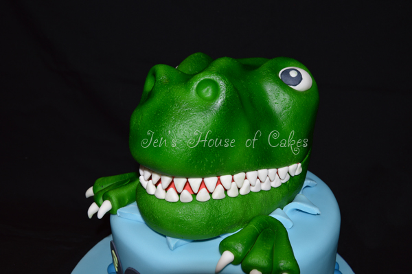 Dinosaur Head Cake - Close Up