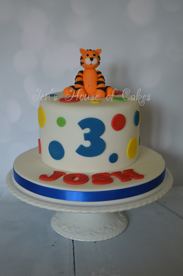 Tiger Topped Birthday Cake (for twins)