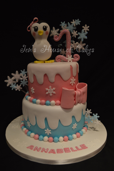 1st Birthday Winter Wonderland Cake