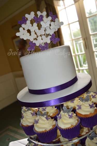 Purple Butterlfy Cupcake Tower